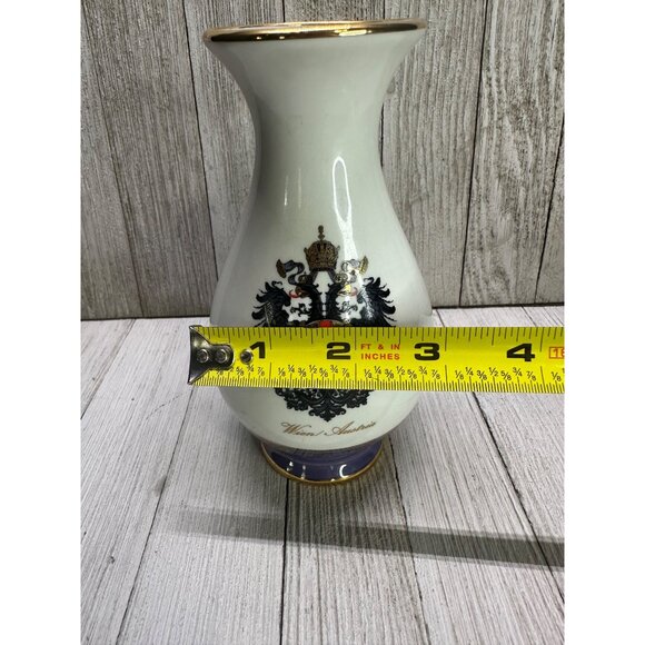 Vintage Wien Austria Handarbeit Bud Vase Porcelain Gold Rim 6.75'' Tall - Picture 8 of 9